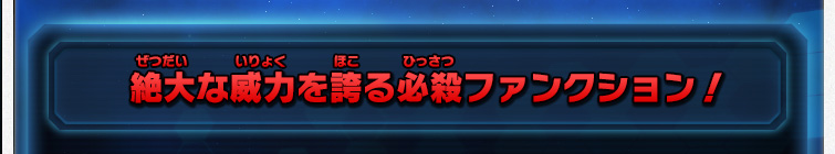 絶大な威力を誇る必殺ファンクション！