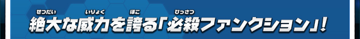 絶大な威力を誇る「必殺ファンクション」！